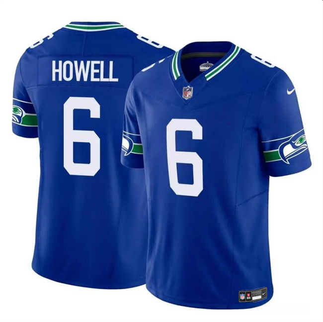 Men's Seattle Seahawks #6 Sam Howell Royal 2023 F.U.S.E. Vapor Throwback Limited Stitched Football Jersey